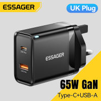 Essager 65W Super Flash Charge GaN A+C Chargers USB A Type C Ultra-fast Charger For Laptop Tablet Fast Charging Charger QC4.0 3.0 PD3.0 For iPhone16 15 14-8 Series iPad Macbook Huawei Xiaomi Samsung Phone Super Fast Charge Chargers