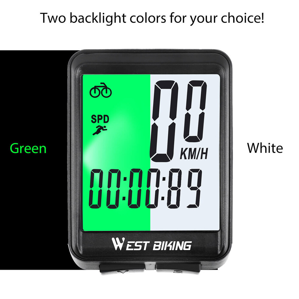 Lixada Bike Cycling Odometer Stopwatch Bicycle LED Measurable Speedometer Wireless Bicycle Computer Waterproof Rainproof Bicycle Riding Computer MultiFunction with Backlight,Temperature,Optional style