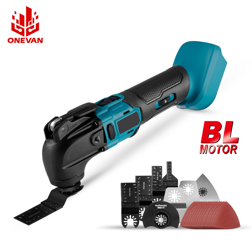 Dụng cụ đa năng dao động không chổi than 6 tốc độ máy cưa điện máy cắt xẻng đánh bóng dụng cụ chế biến gỗ, dùng cho pin makita 18v