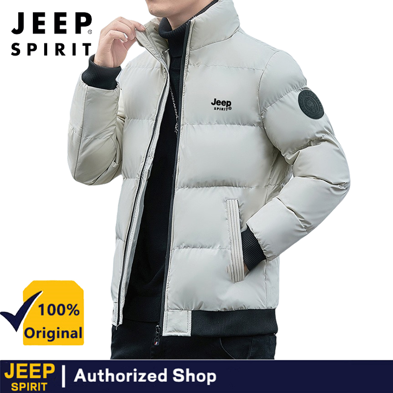 JEEP SPIRIT Men's High Quality Down Jacket New Thickened Jacket Warm Travel Jacket Winter Casual Breadms