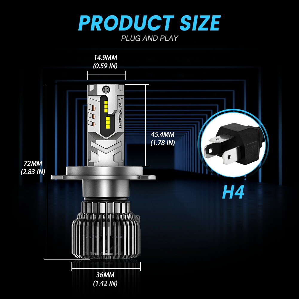 Novsight Mới Nhất N75 Bộ Bóng Đèn Pha LED Ô Tô 9005(HB3) 9006(HB4) 9012(HIR2) H4 H7 H11 Đèn LED Cho 