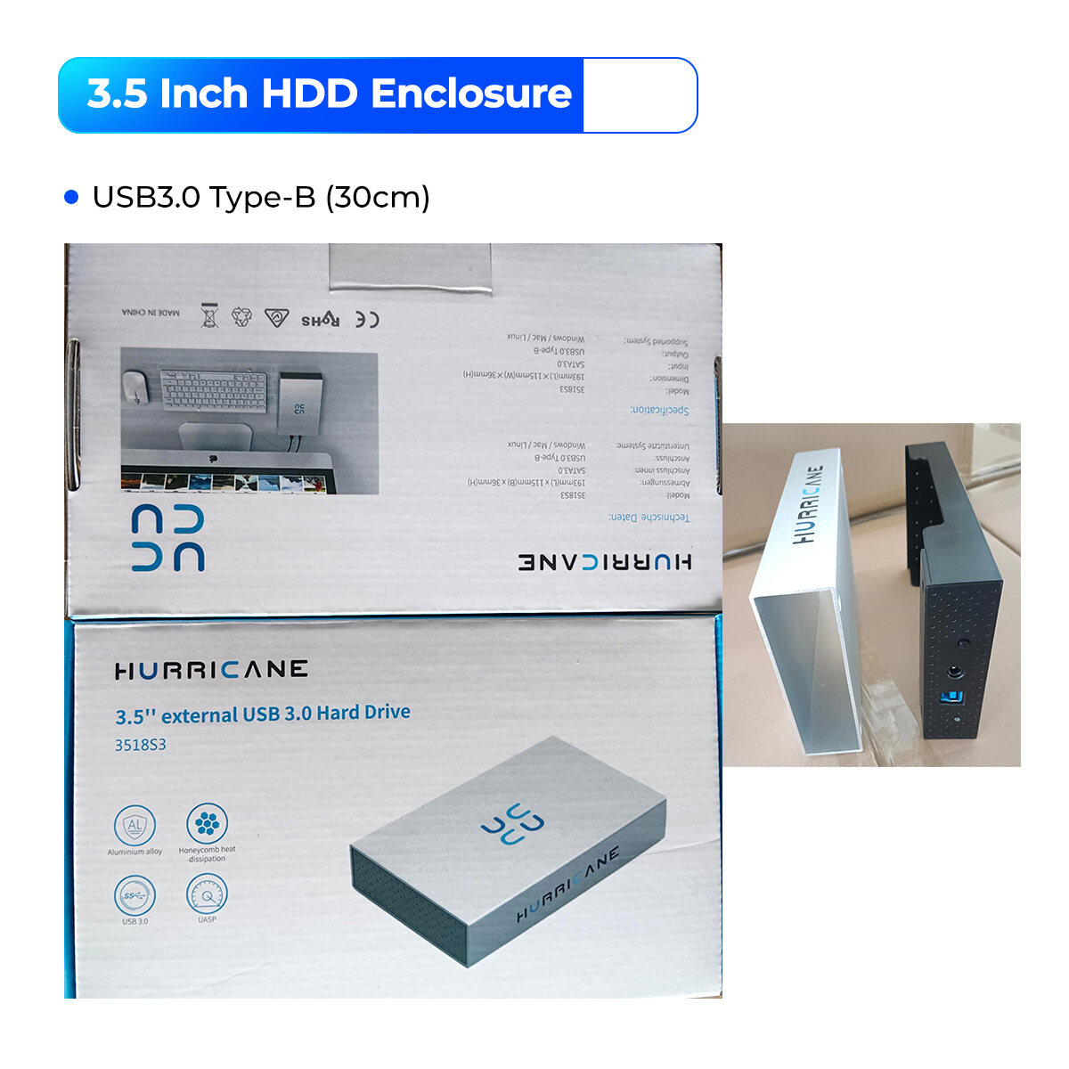Hộp Đựng Ổ Cứng ORICO 3.5 Inch Ốp Ổ Cứng SATA Sang USB3.0 / USB 3.1 Loại C Thế Hệ 1 Cho Ổ SSD UASP 1
