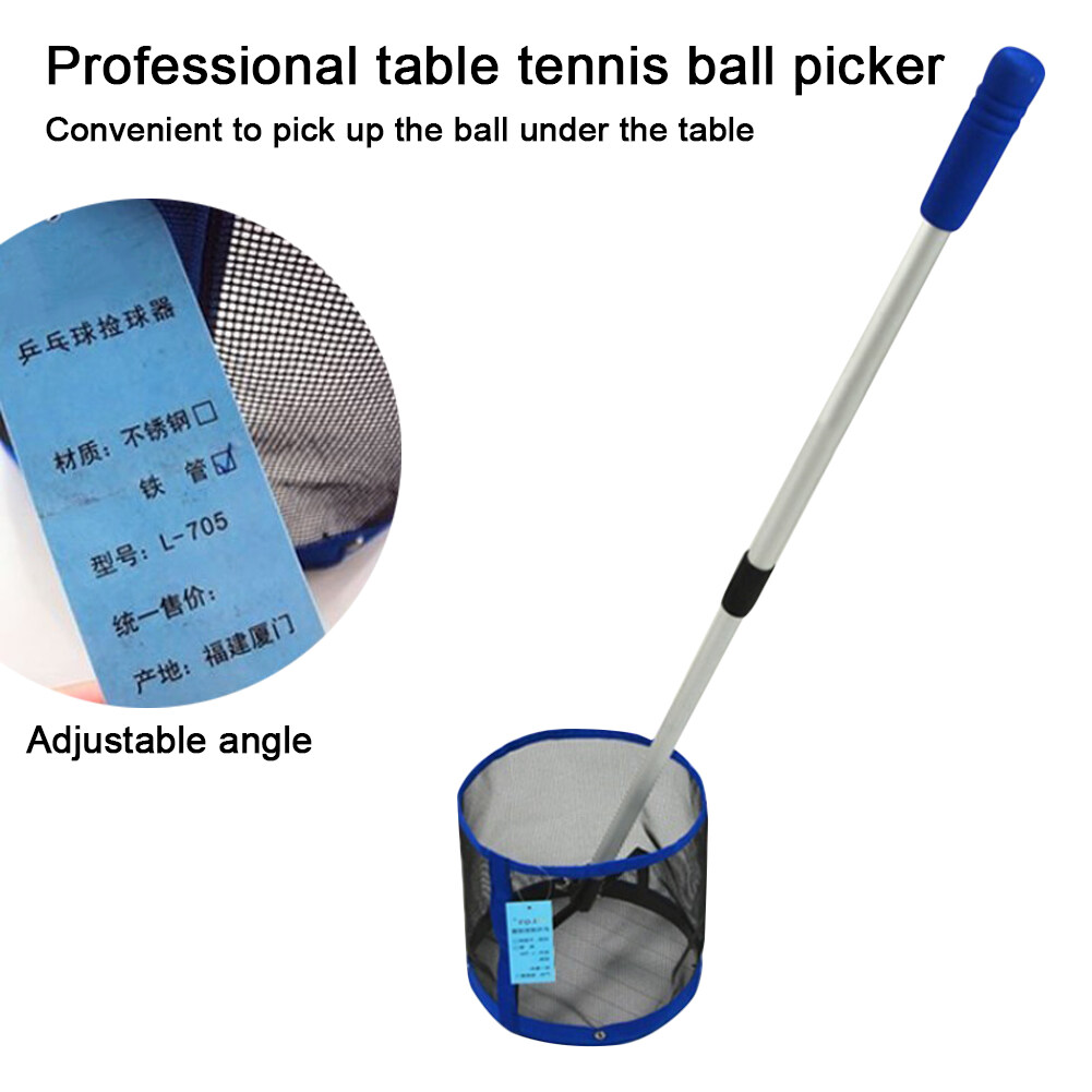 Table Tennis Ball Picker，ping Pong Ball Picker with Removable Handle Up to 125 Balls Time Saving Net Ball Picker Collector