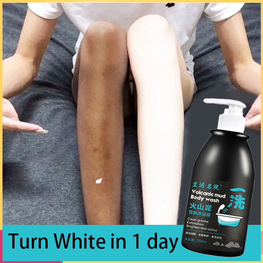 Làm Trắng Gel tắm núi lửa bùn Gel tắm 250ml siêu trắng làn da mịn màng tẩy tế bào chết toàn thân làm trắng sáng lâu dài Hương thơm sữa tắm toàn thân dưỡng ẩm