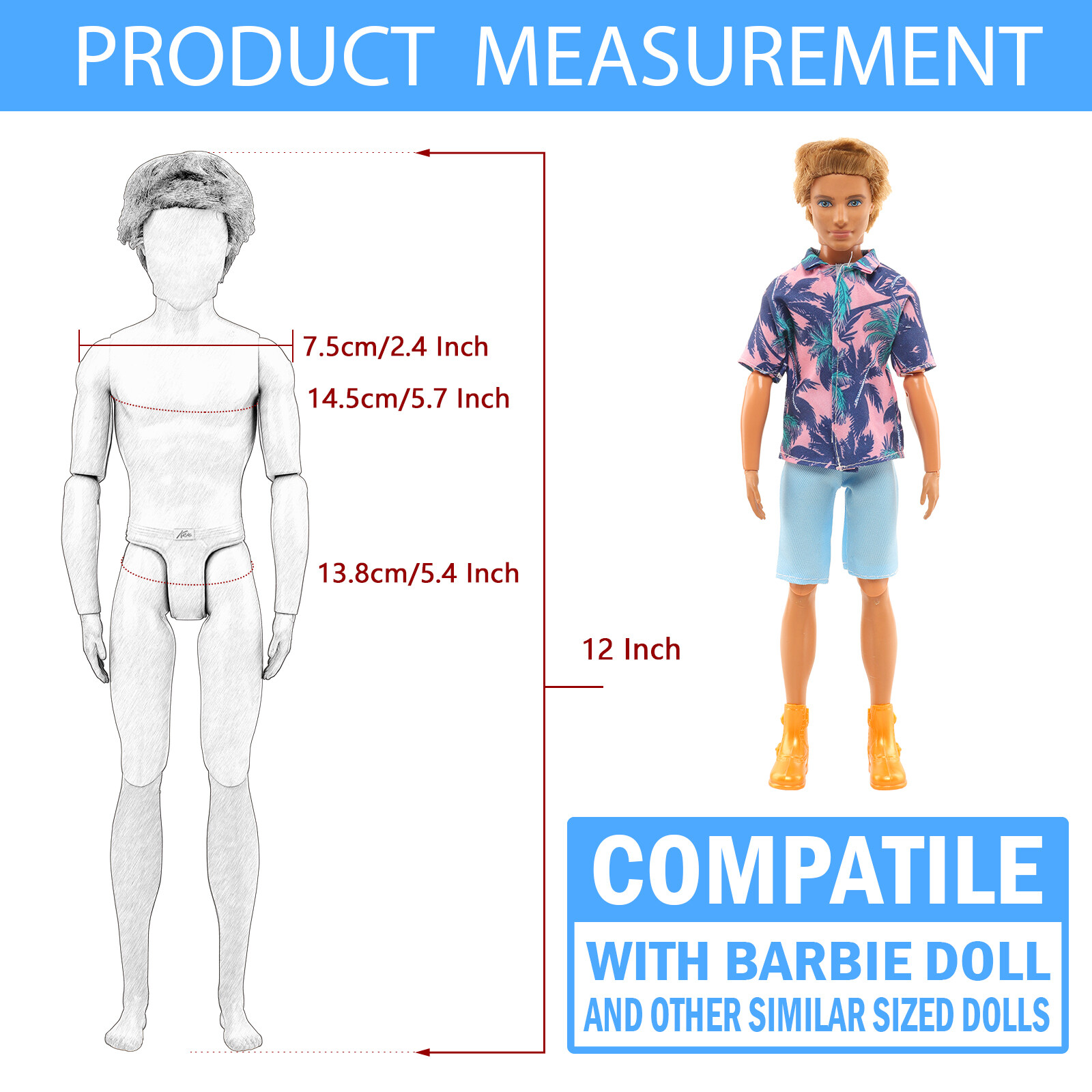 Ken doll measurements sale