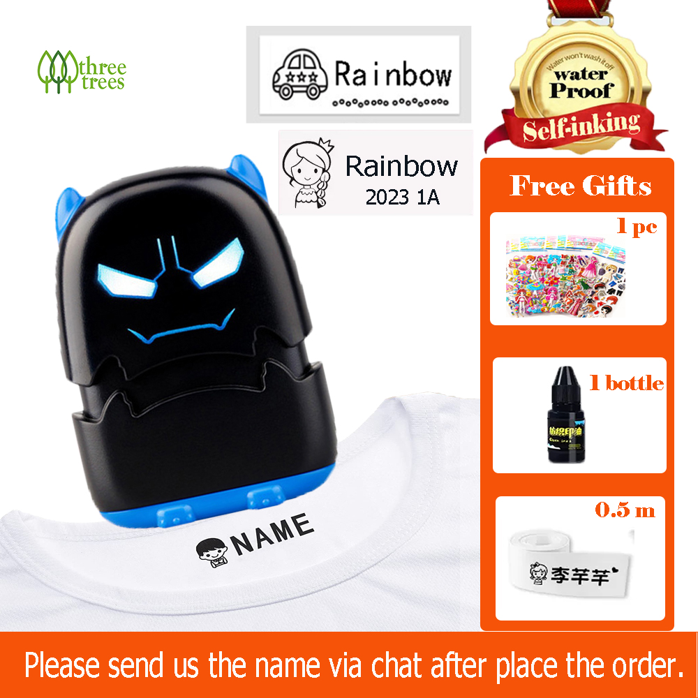 ที่กำหนดเองชื่อแสตมป์สำหรับเด็กSelf-Inking กันน้ำชื่อ Chop สำหรับชุดนักเรียนขวดน้ำ DIY ชื่อ Seal สำหรับเด็กไม่ซีดจาง