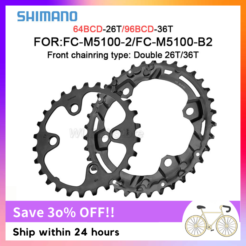 Shimano vòng xích xe đạp leo núi tròn 96bcd 26/36t 32/34/36t cho m7000 m8000 m4100 m5100/mt510 vòng xích trục khuỷu xe đạp