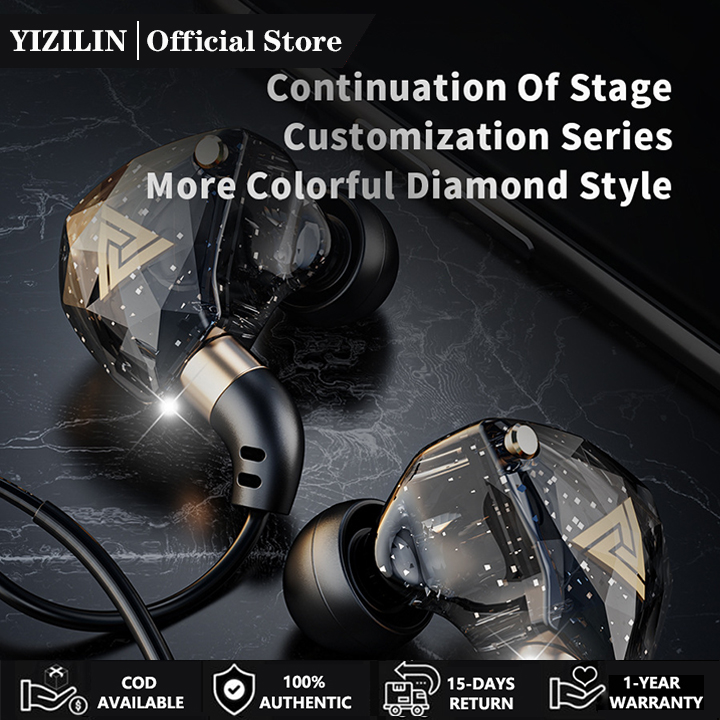 QKZ Headset Full Bass Earphone Original SK8 In-Ear Headphones | 3.5mm Edition Hi-Res Earphones | 3-Button With Mic Voice Volume Control ราคา 168 บาท*ส่งฟรี