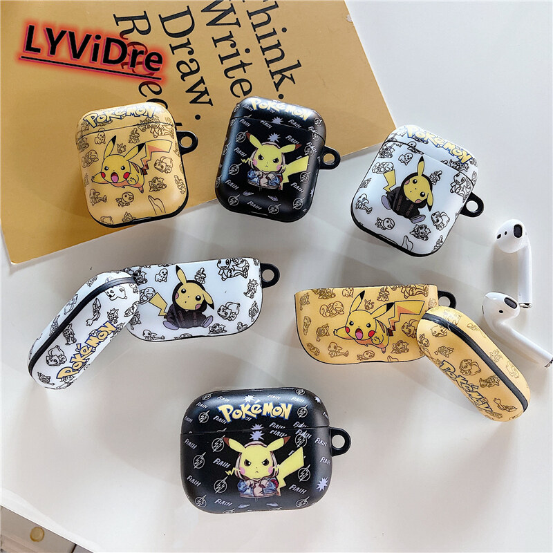 Quả Cầu Pokemon Pikachu Vẽ Tranh LYViDre Trường Hợp Quái Vật Nhỏ Túi Bọc Hộp Sạc Tai Nghe Không Dây Ốp Bảo Vệ Mềm Cho Apple AirPods Pro Vỏ AirPods 3 2 1
