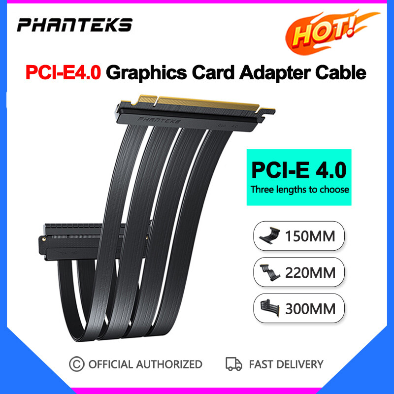 Phanteks cáp mở rộng card đồ họa pci-e4.0 x16 cáp mở rộng dọc 180 ° đến 90 ° cáp mở rộng gpu 150mm 220mm 300mm