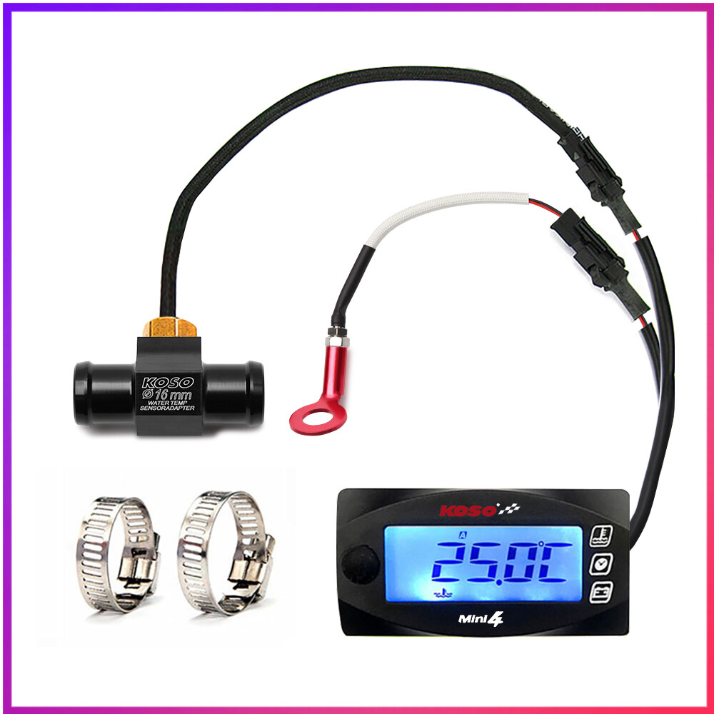 Đồng hồ đo tốc độ vòng/phút 4 trong 1 máy đo tốc độ koso mini 4 cho xe máy đồng hồ đo nhiệt độ nước đồng hồ vôn kế đồng hồ đo điện áp hẹn giờ y15zr rs150 lc135
