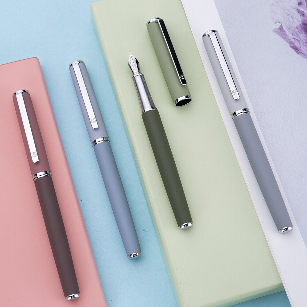 Hongdian 523 Retro Morandi Bút Máy Kim Loại Bút Máy Mờ