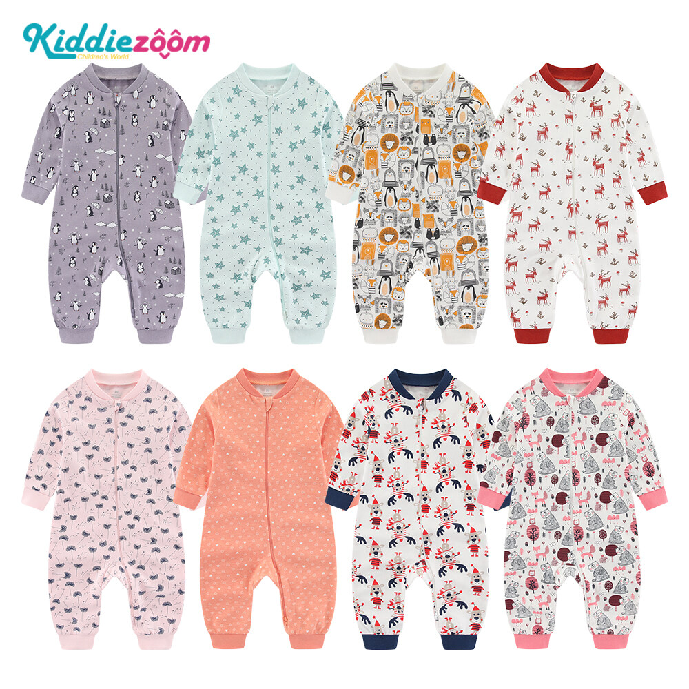 Kiddiezoom 100% Cotton Newborn Baby Clothes Long Sleeve Baby Romper Full Print Comfortable Breathable 0-24 Months