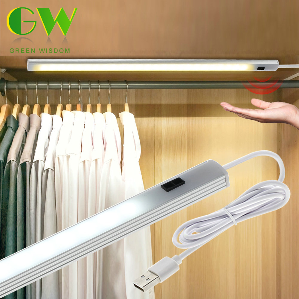 Đèn nhà bếp cảm biến chuyển động đèn tuýp led điều khiển bằng tay đèn led thanh tủ quần áo 30/50cm