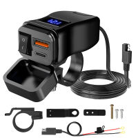 Kebidumei Motorcycle Vehicle-Mounted Charger Waterproof Adapter 12V Phone USB PD Ports Quick Charge 3.0 With Switch Moto Accessory