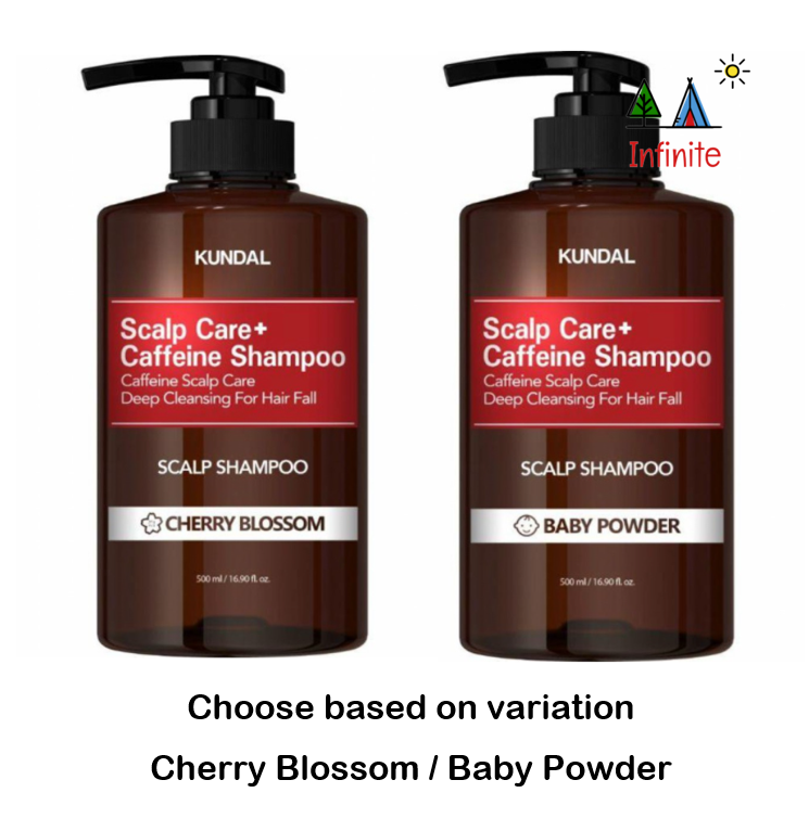 Gambar Kundal Scalp Care Caffeine Shampoo 500ml (Cherry Blossom   Baby Powder)