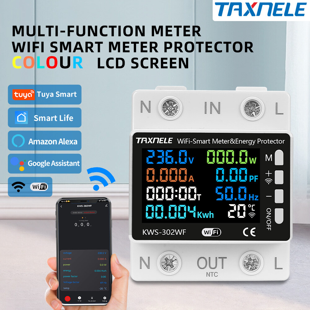 63A tuya công tắc thông minh Wi-Fi ngắt mạch đồng hồ đo năng lượng kWh Điện đo đếm thời gian điều khiển từ xa Rơ Le Điện áp bảo vệ cuộc sống thông minh