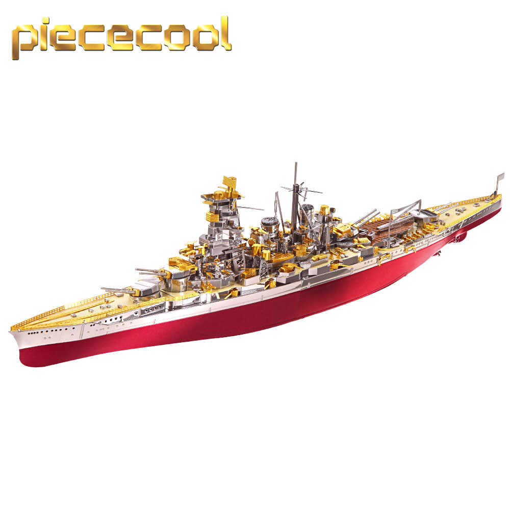 Piececool 3D Metal Puzzles Konggou Battleship Metal DIY Military Model Kit Building Blocks Sets Toy Christmas Birthday Gifts for Kids
