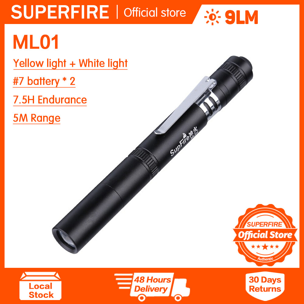 Superfire Đèn pin ML01 y tế đèn pin tiện dụng bút ánh sáng xách tay ánh sáng trắng/đèn vàng đèn kép nguồn đèn pin