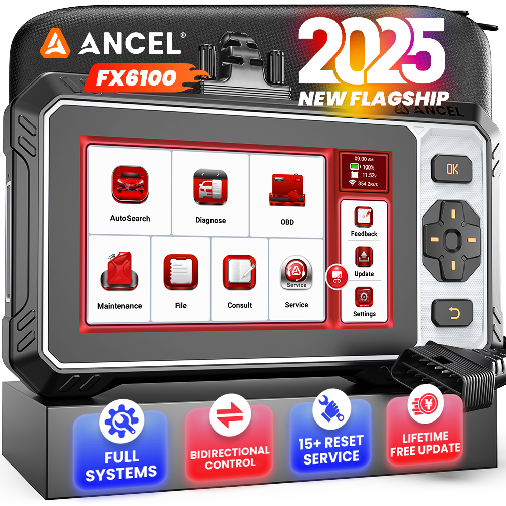FOR ALL CARS ANCEL FX6100 OBD2 SCANNER CAR DIAGNOSTIC TOOL All System Car Scanner with Active Test 15+ Reset Services AutoVIN Oil Light/EPB/BMS/ABS Bleeding/SAS Reset ราคา 6,520 บาท*ส่งฟรี