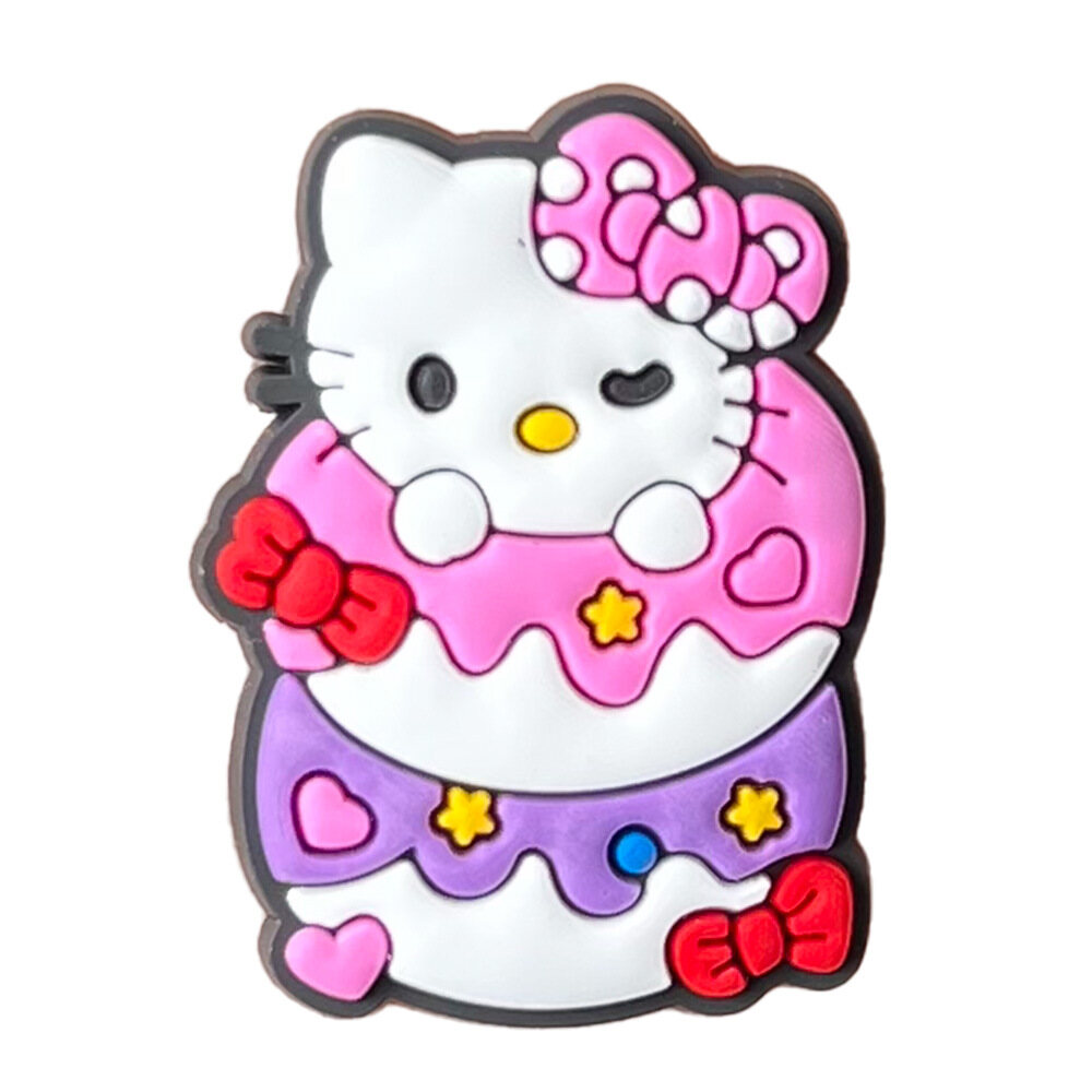 New 1PCS Cute Pink Cat DIY Hellokitty Shoe Charms PVC Decorate Sandals Buckle Accessories Pins For Girls Women Kids Birthday Lovely Gifts - 9