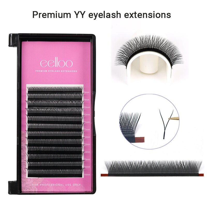 Gambar Premium YY Eyelash Black Y Lashes Extension Soft Fake Eyelashes Extensions 2D False Lash Extention Dark Faux Eyelashe