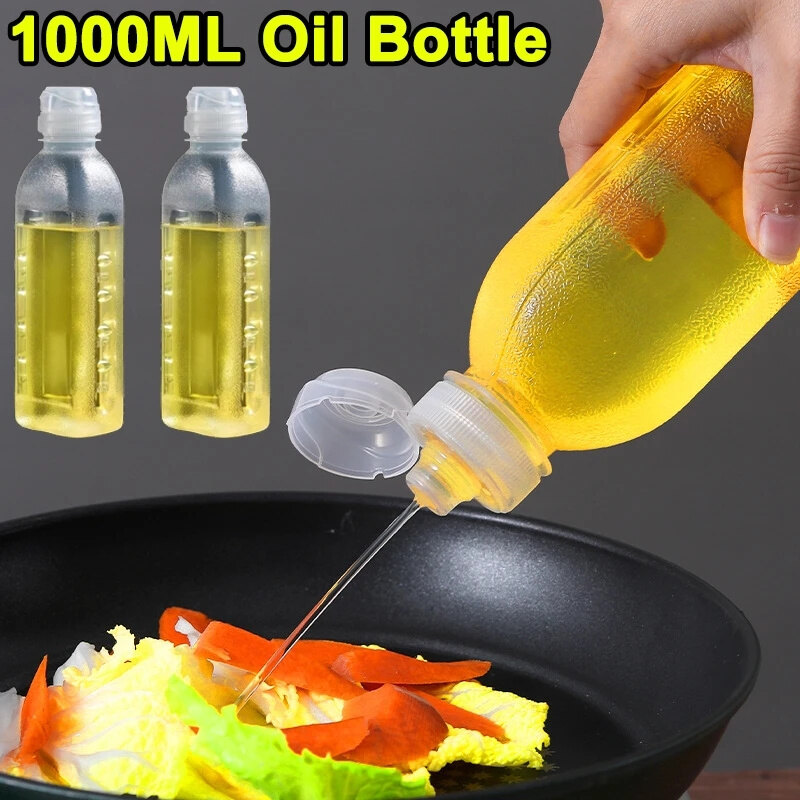 1000/500/300ml nhà bếp Chai xịt dầu gia vị chai bóp nấu nướng bánh nước sốt sốt cà chua mù tạt nước sốt dầu BBQ ô liu chai