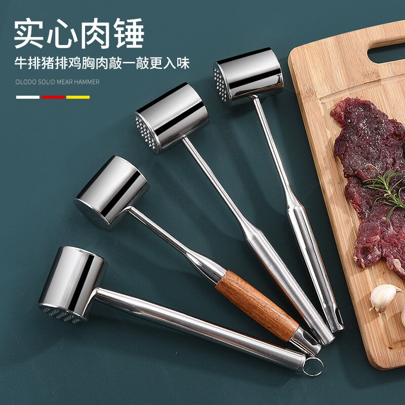 Gambar 304 Stainless Steel Loose Meat Hammer Steak Solid Meat Tenderizer Multi functional Meat Hammering Meat Kitchen Utensils