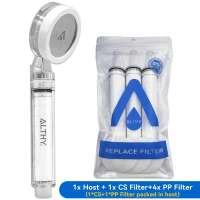 ALTHY High Pressure SPA Handheld Shower Head Water Filter PP&Calcium Sulfite Fiter Reduce Chlorine Heavy Metal Improves Dry Itch SkinHair DandruffEczema