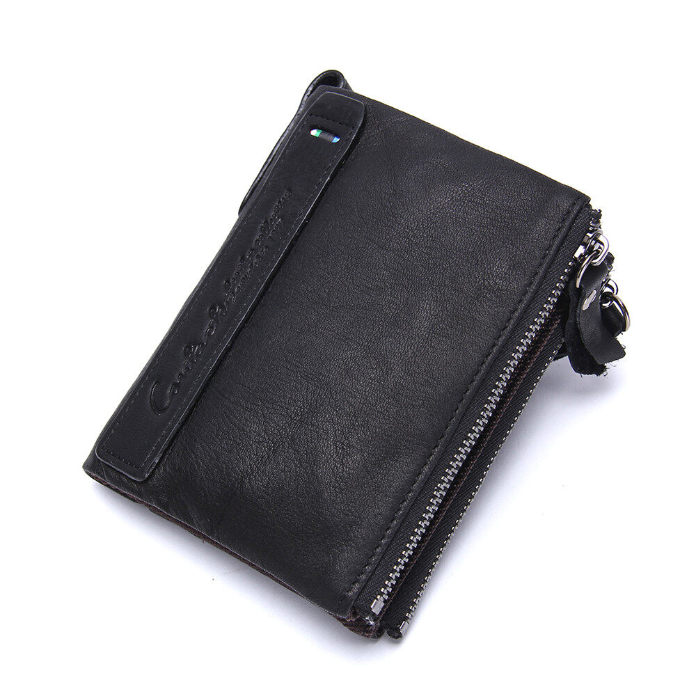 Ví Da Nữ Thời Trang CONTACTS Ví Đựng Thẻ ID Ví Đựng Tiền Xu Có Khóa Kéo Đôi Ví Nữ Nhỏ