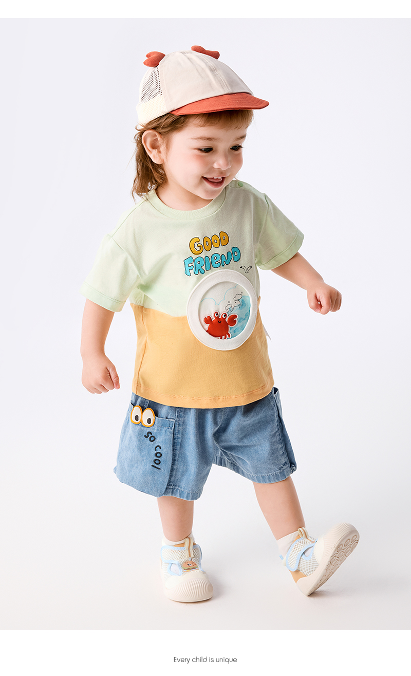 balabala Baby T Shirt Children Top Girl Clothing Boy Short Sleeve 2025 New Spring Summer Sweet Trendy · v8