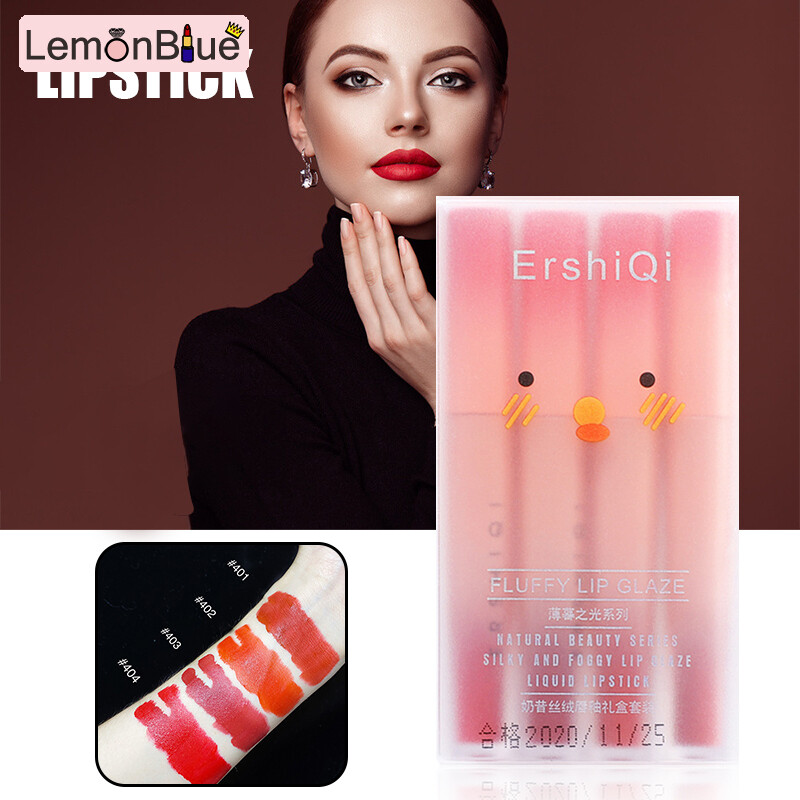 Gambar 4pcs set Matte Lipstick Velvet Lip Glaze Color Charm Lasting Non fading Lip Make Lip Makeup Matte Velvet Lip Glaze Color Charm Lasting Non fading Lip glaze