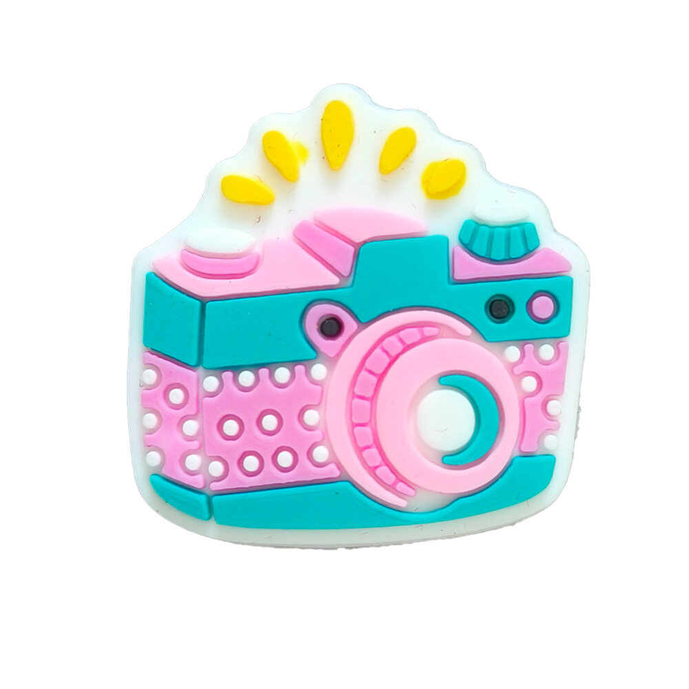 1PCS Pink Girlish Fresh Style Cartoon Smile Face Butterfly DIY Candy Shoe Charms PVC Rainbow Accessories Decorate Girls Kids Birthday Lovely Gifts - 3