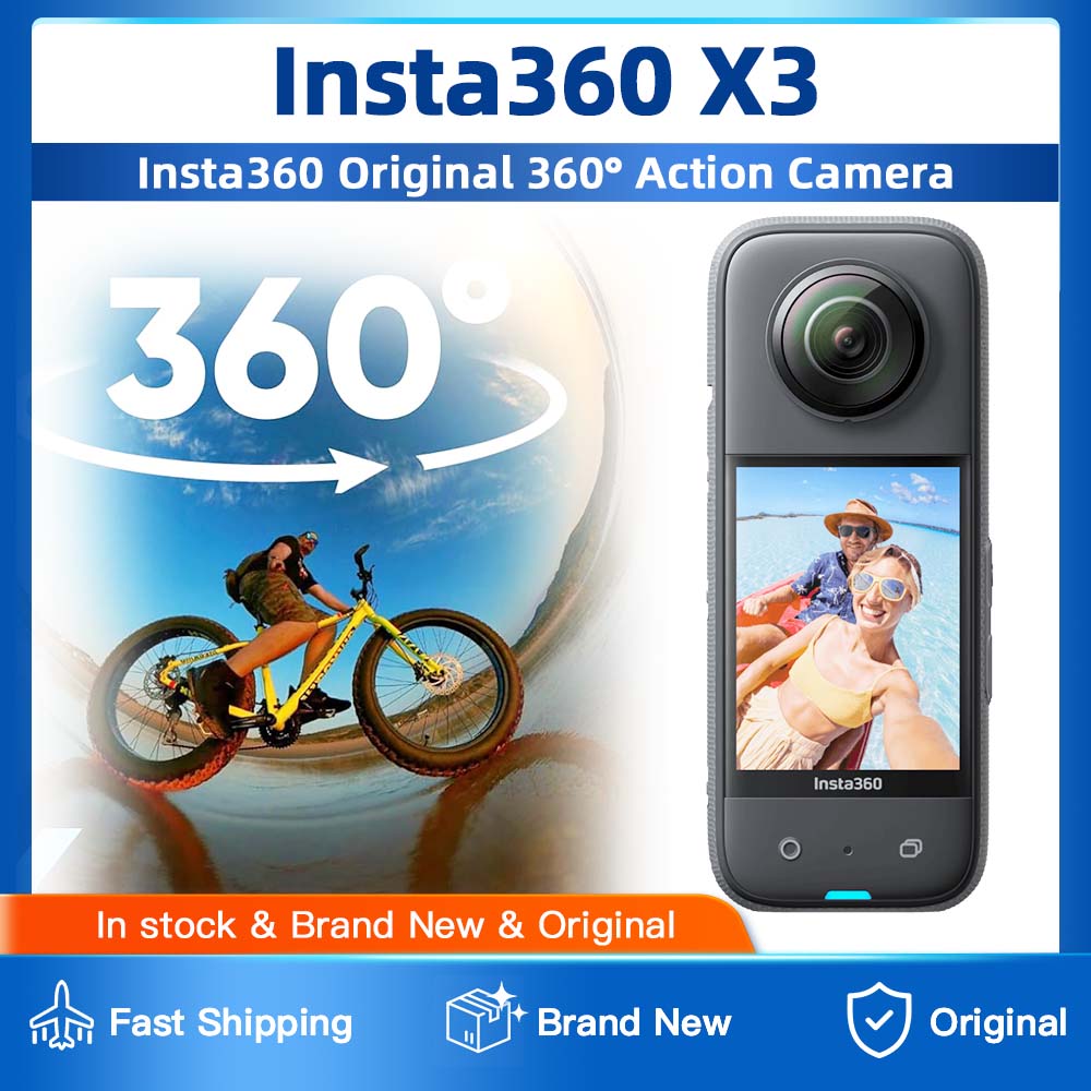 กล้องแอคชั่นแคม กล้องบันทึกกิจกรรมกลางแจ้ง Insta360 X3 360 Action Camera 5.7K 48MP 360 องศา 4K โหมดเลนส์เดี่ยว 48MP FlowState Stabilization ทนทานและกันน้ำ