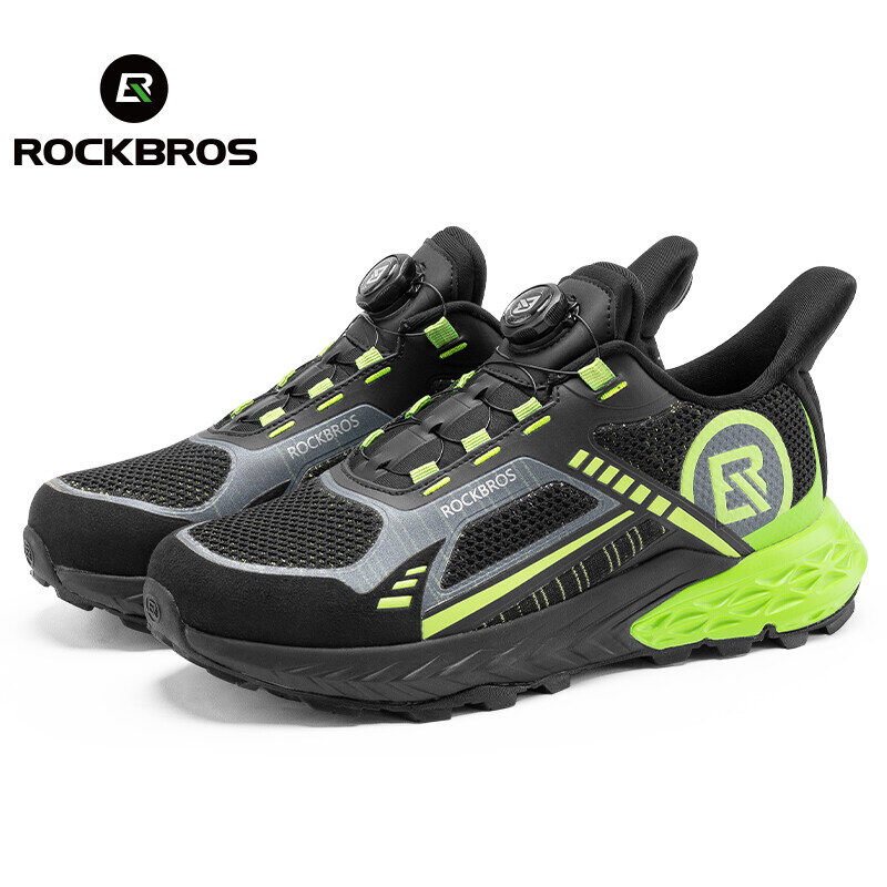 ROCKBROS Fashion Outdoor Shoes Non-slip Wear-resistant Men Shoes for Running Cycling Hiking Camping Comfortable Shockproof Sports Shoes With Rotary Buckle
