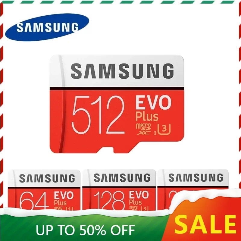 Samsung 100% Original EVO Plus MicroSD Card 128GB-2TB Flash Memory Card TF Card 256GB 512GB C10 UHS-I High Speed MicroS ราคา 159 บาท*ส่งฟรี