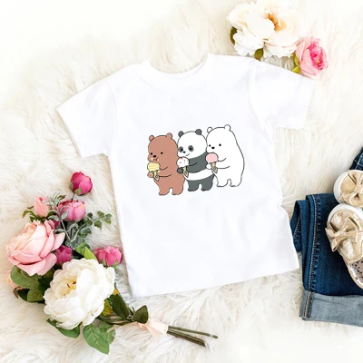 We Bare Bears Print Kids T Shirts Cute Cartoon Girls Boys Short Sleeve 2021 Summer Unisex Casual Tops Tee (1)