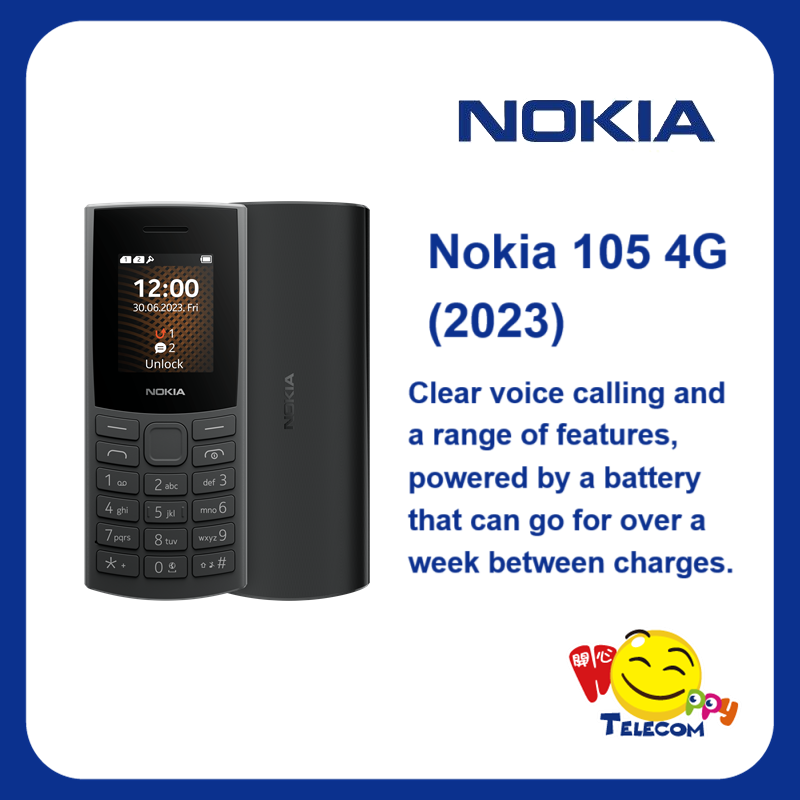 Nokia 105 4G Y2K TA-1546 DS Mobile Phone Elderly Phone Grey - Jenama Nokia Harga 170 Ringgit*Penghantaran Percuma
