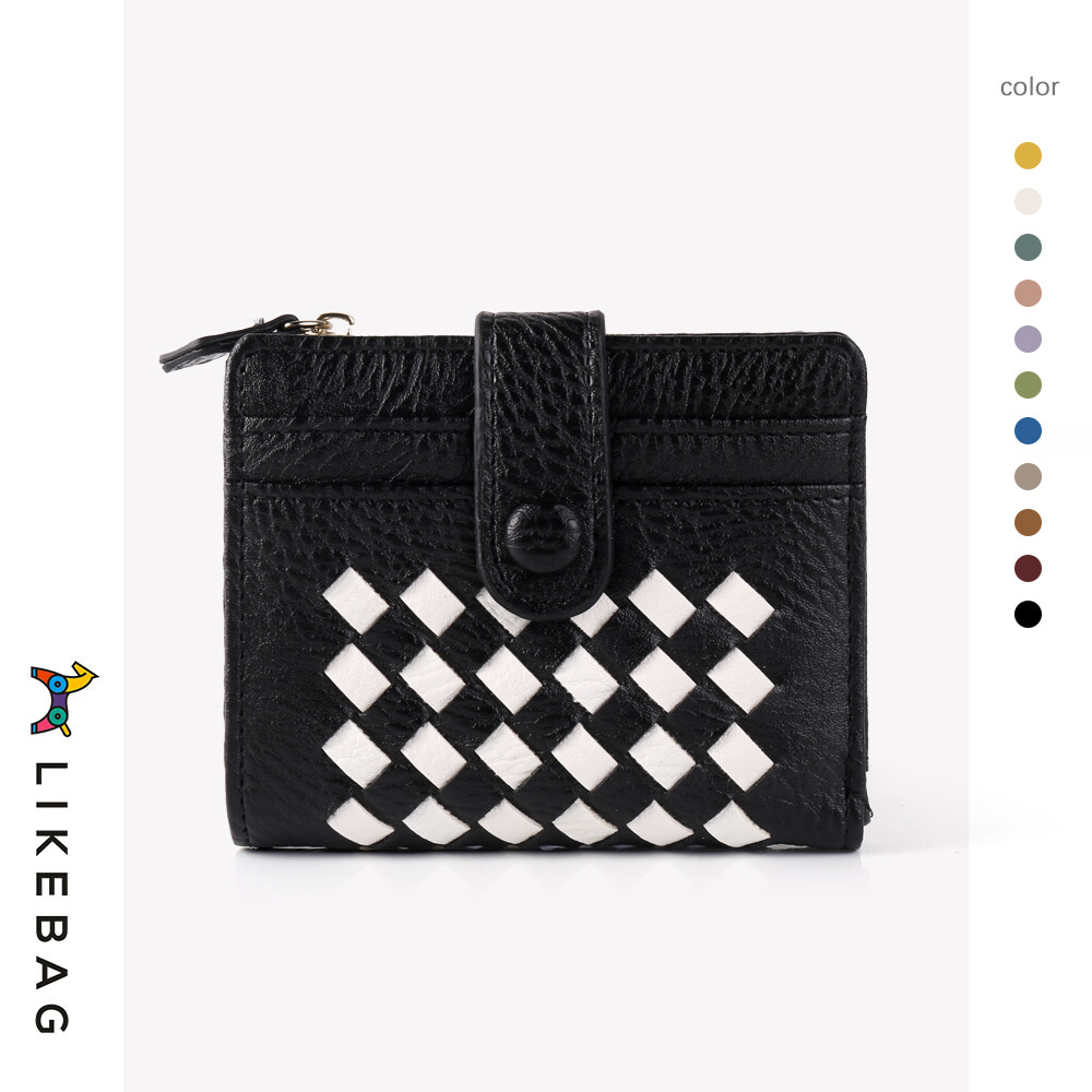 Likebag 2020 thời trang da dệt ví nhỏ chủ thẻ