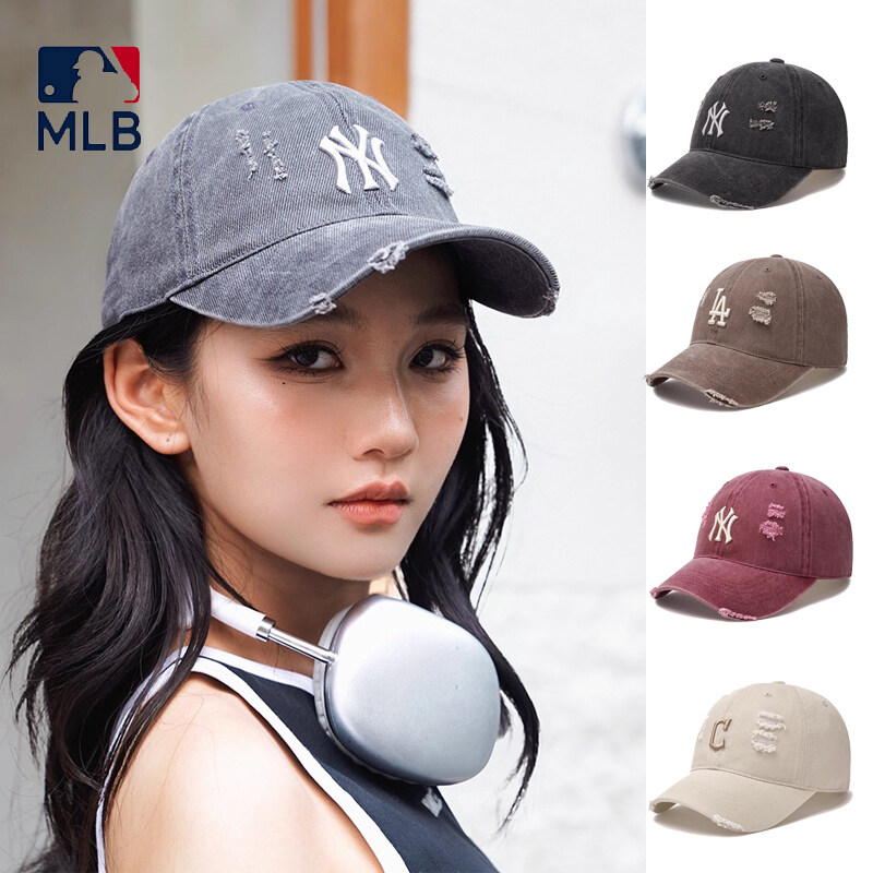 【WJ MLB NY Nam nữ rửa mũ bóng chày phục cổ mềm, Mũ lưỡi trai thời trang mới cho mùa hè Los Angeles