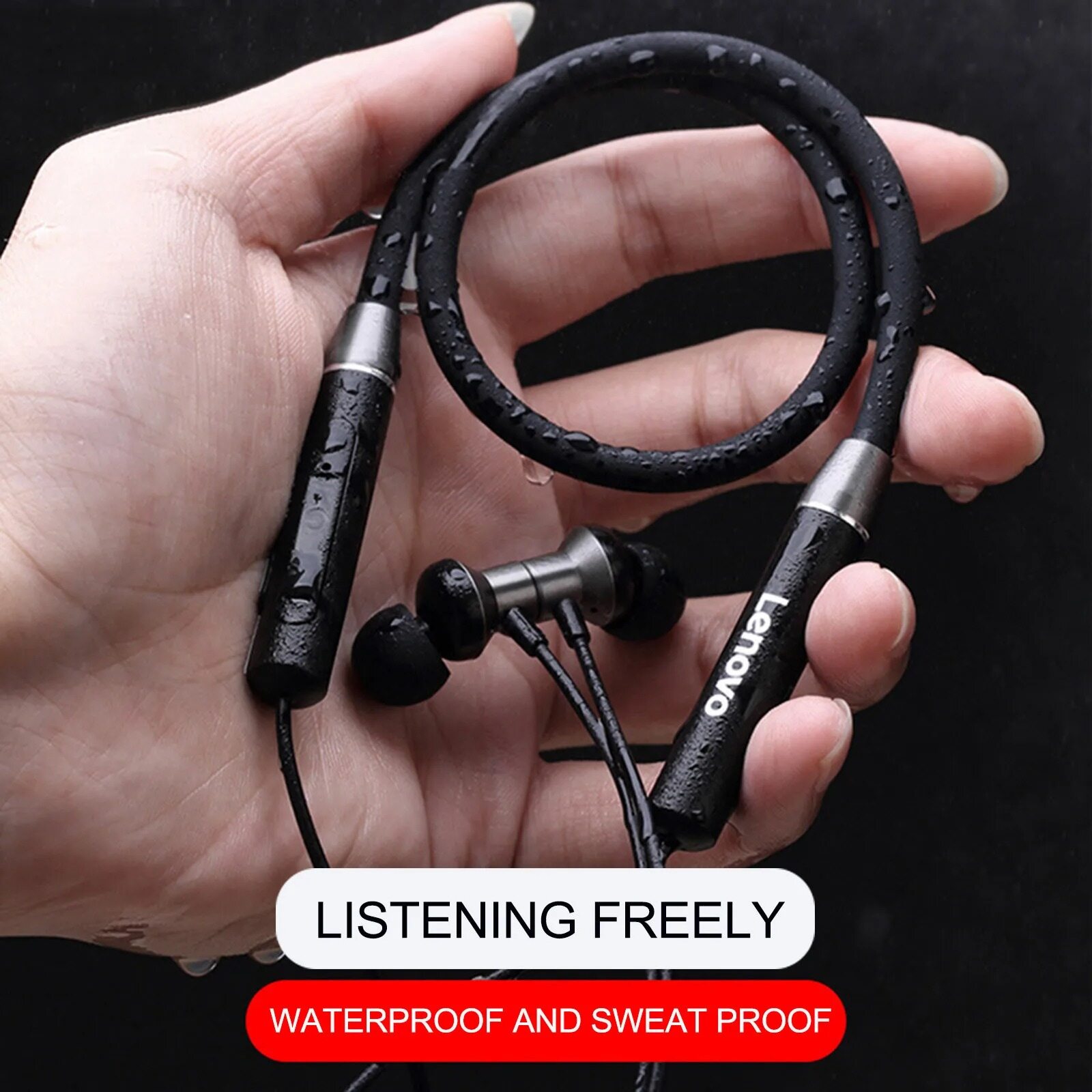 Original Lenovo he05 không dây Tai nghe thể thao có nam châm Tai nghe bluetooth Earbuds