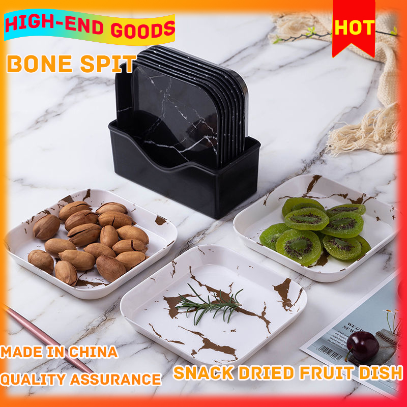 Gambar Bone Dish China Dry Spit Bone Dish Household Table Garbage Sorting Plate Fruit Square Snack Snack Plate Independent Station