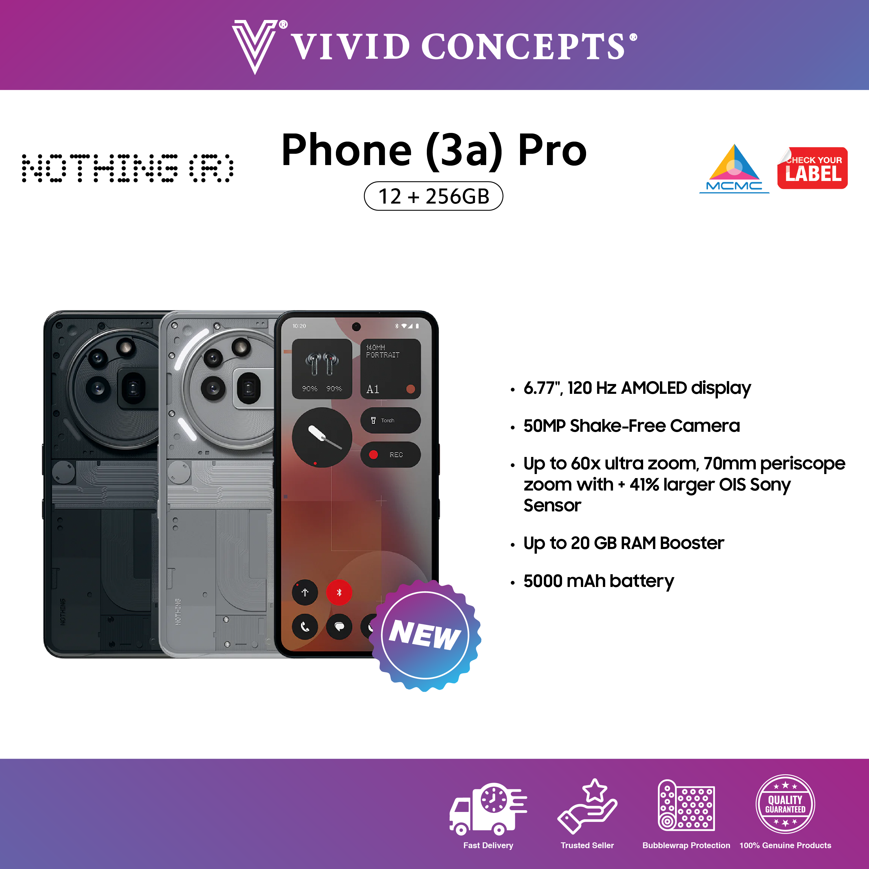 [New Arrival] Malaysia Set Nothing Phone 3a Pro 5G (12+256GB)