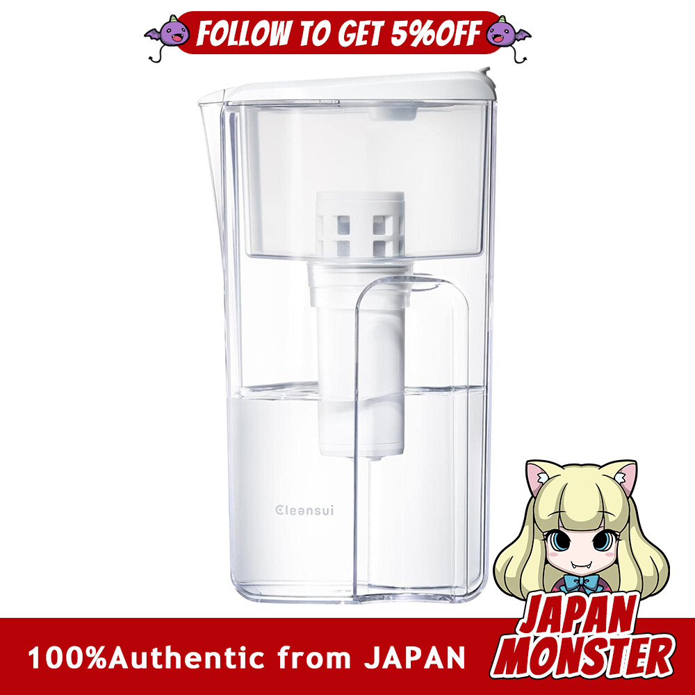 Cleansui Water Purifier Pot Type 1 Cartridge Included Main Unit CP405-WT Filtered Water Capacity: 1.4L Total Capacity: 2.2L, Medium Capacity Model Japan