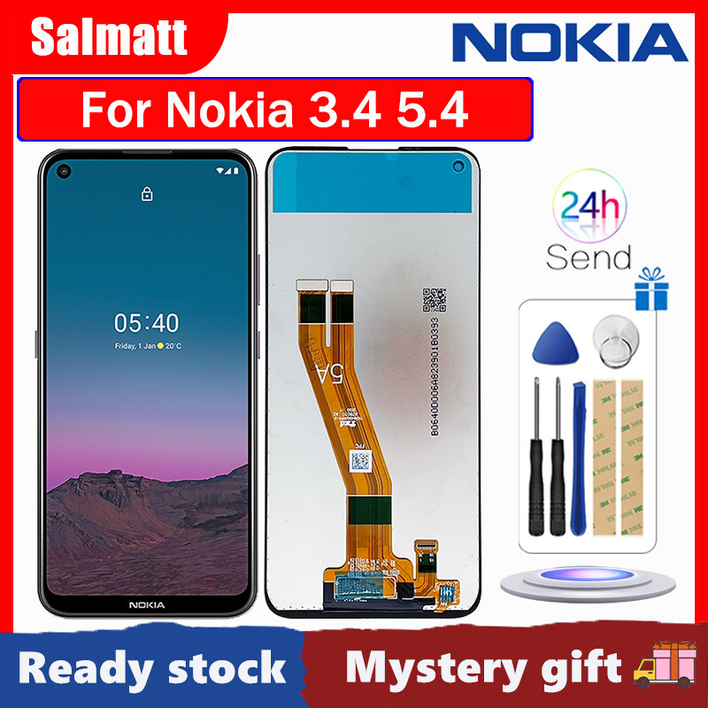 Salmatt gốc LCD cho Nokia 3.4/Nokia 5.4 màn hình LCD Bộ linh kiện số của màn hình cảm ứng thay thế cho Nokia 3.4 5.4 màn hình hiển thị với khung giữa