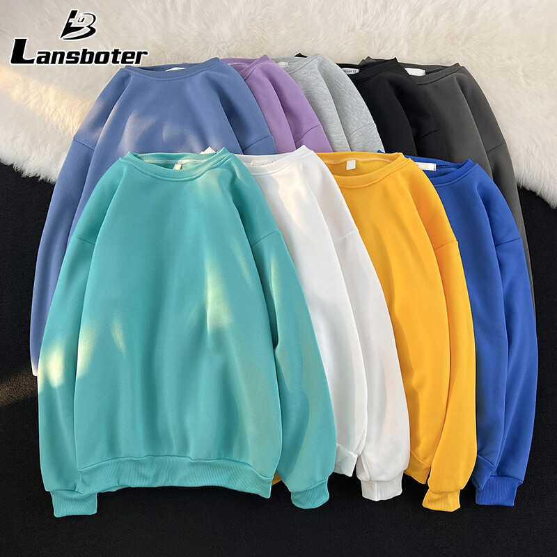  Lansboter áo hodie áo khoác hoddie áo hoodie đi học sweater áo thu đông Áo hoodie nỉ nam Plus size lớn cổ tròn trên quần áo áo khoác đôi tay dài 