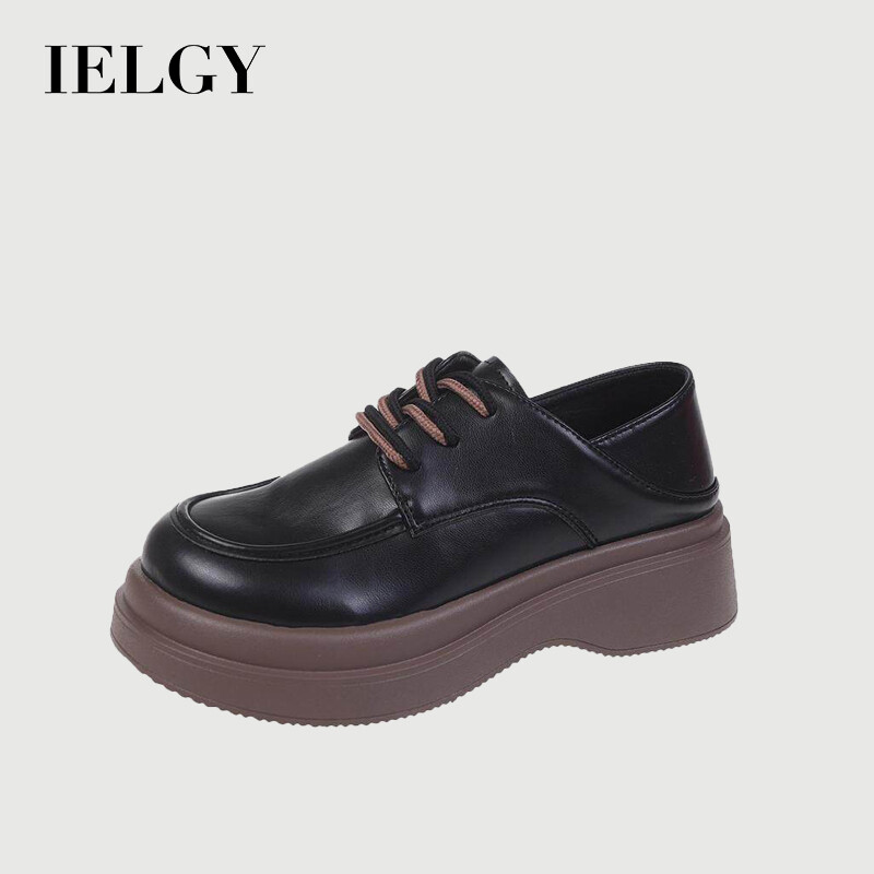 IELGY english style thick soled soft leather shoes for women ราคา 565 บาท*ส่งฟรี