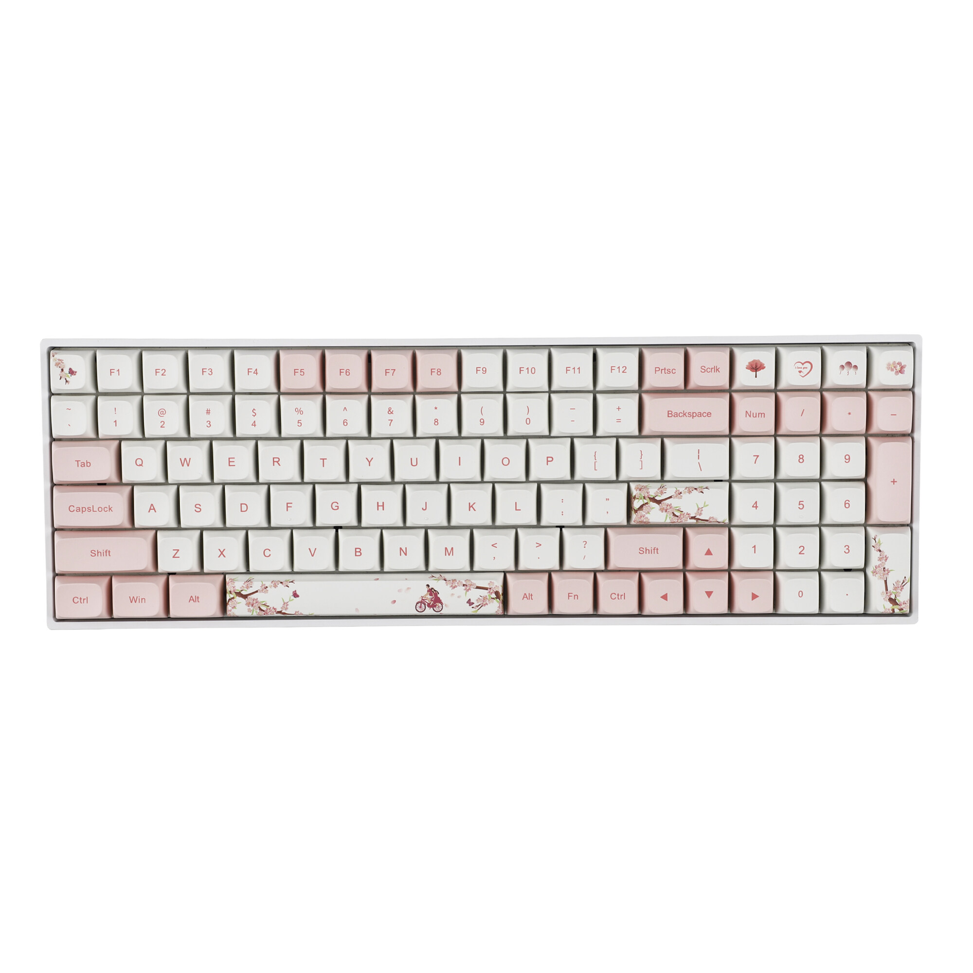 YMDK Blossom Five Sides 132 Dye Sub ZDA PBT Keycap ANSI ISO Tương Tự XDA Cho Bàn Phím MX 104 87 61 Melody 96 KBD75 ID80 GK64 68