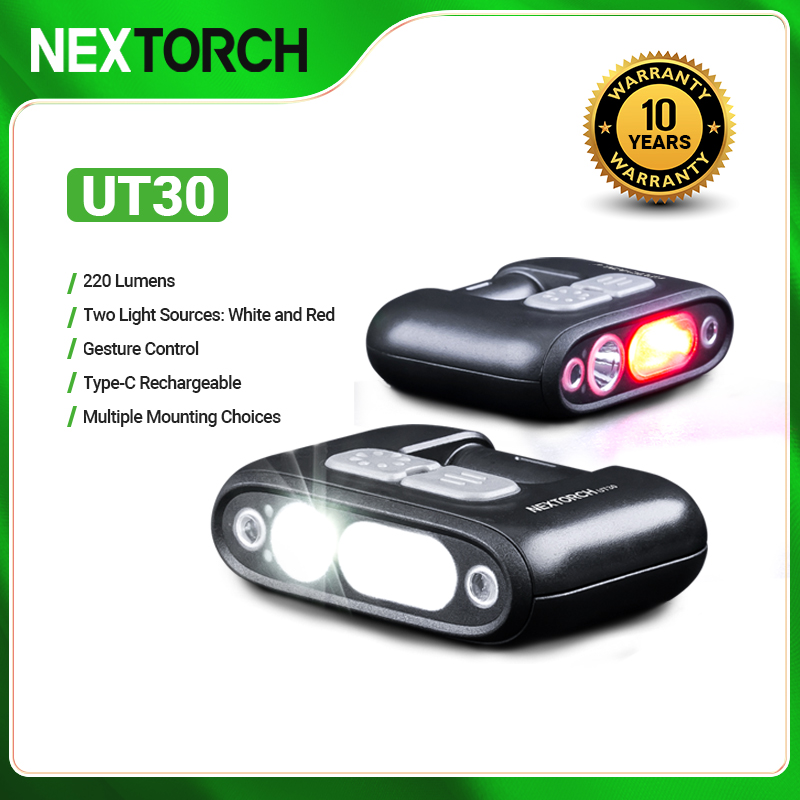 NEXTORCH UT30 Hands-Free Motion Sensing Light Warning Shoulder Signal Light USB Rechargable LED Flashling Safety Clip Lamp for Outdoor Rescue ราคา 1,090 บาท*ส่งฟรี