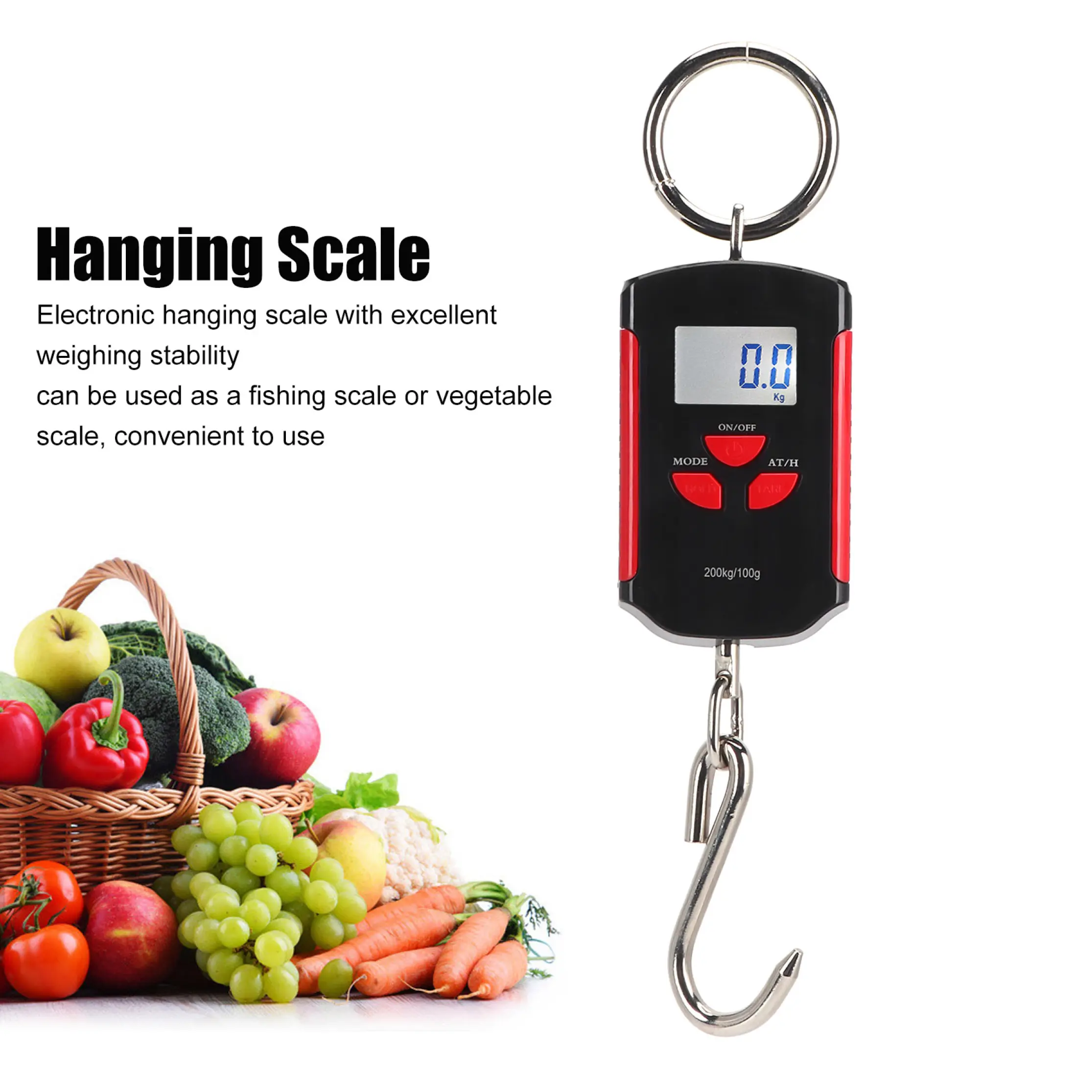 Portable Electronic Hanging Scale Digital Lcd Backlit Display Kg Lb Jin 200kg W Hook Lazada Singapore